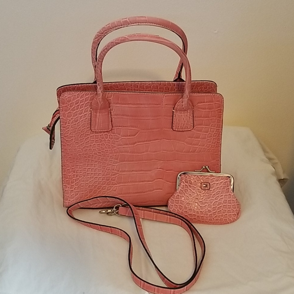 Tommy Hilfiger Snakeskin Pink Purse